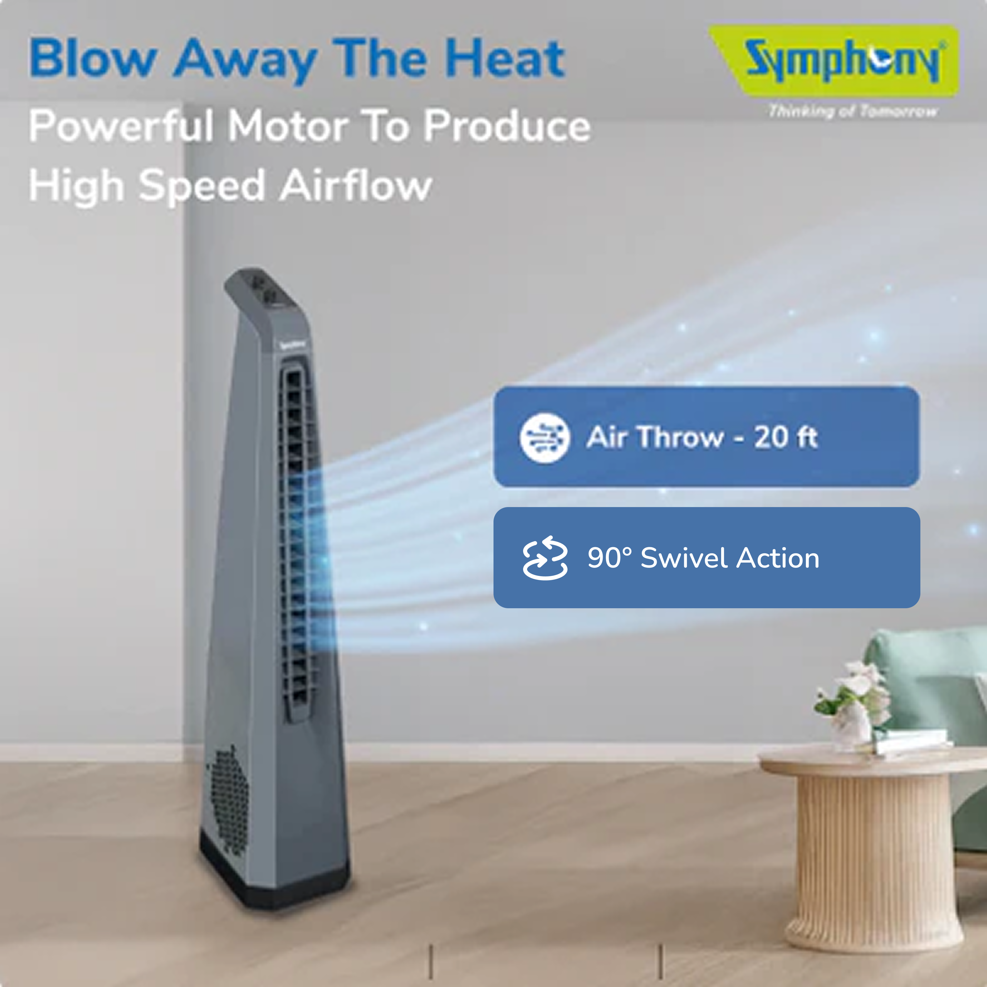 High Speed Symphony Tower Fan Price Surround Bladeless Tower Fan