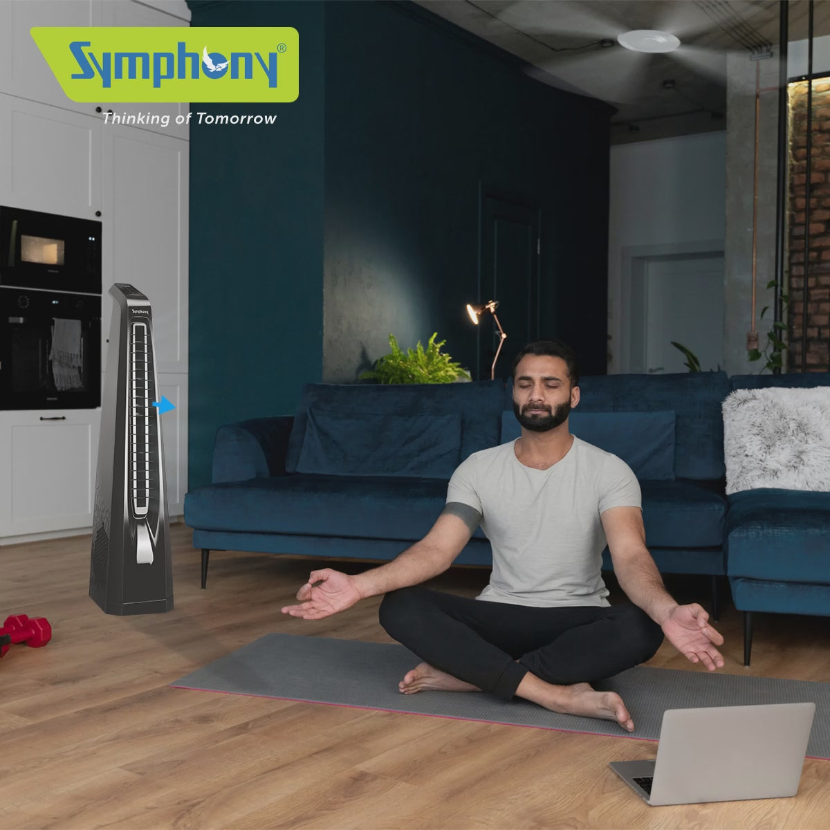 Surround B Black | BLDC Tower Fan | Remote-Controlled 7-Speed Breeze