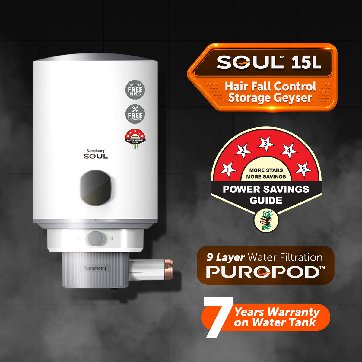 SOUL Hair Fall Control Storage Geyser