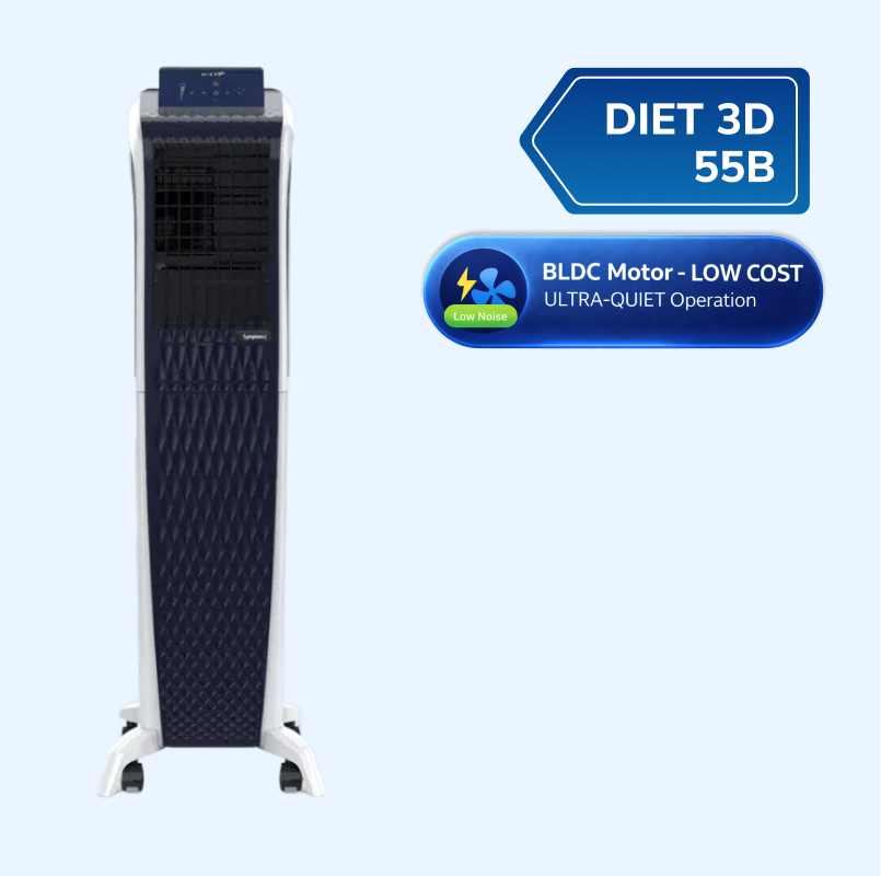 Diet 3D 55B | BLDC Tower Air Cooler | Magnetic Remote | Pop-up Touchscreen