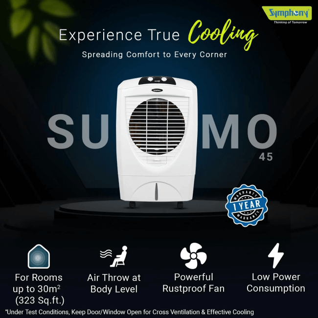 Sumo 45 Desert Air Cooler, 45 Litres Symphony Limited