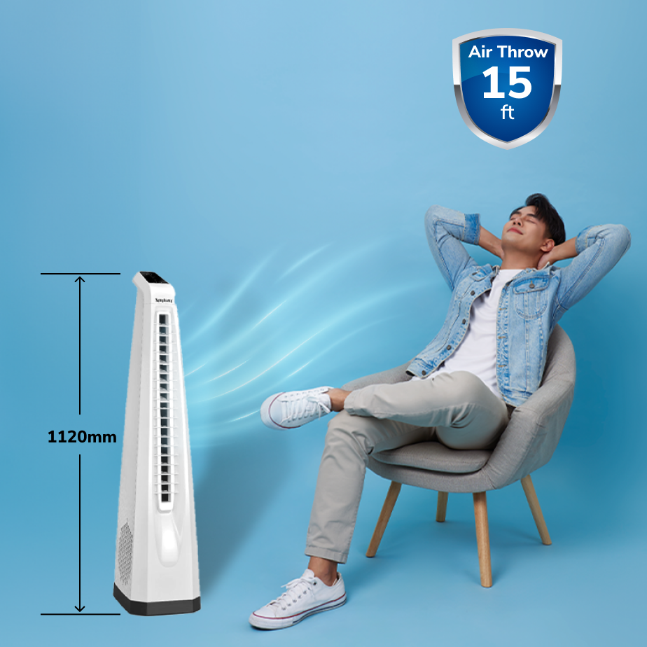 Surround-i Bladeless Tower Fan with Remote Control White